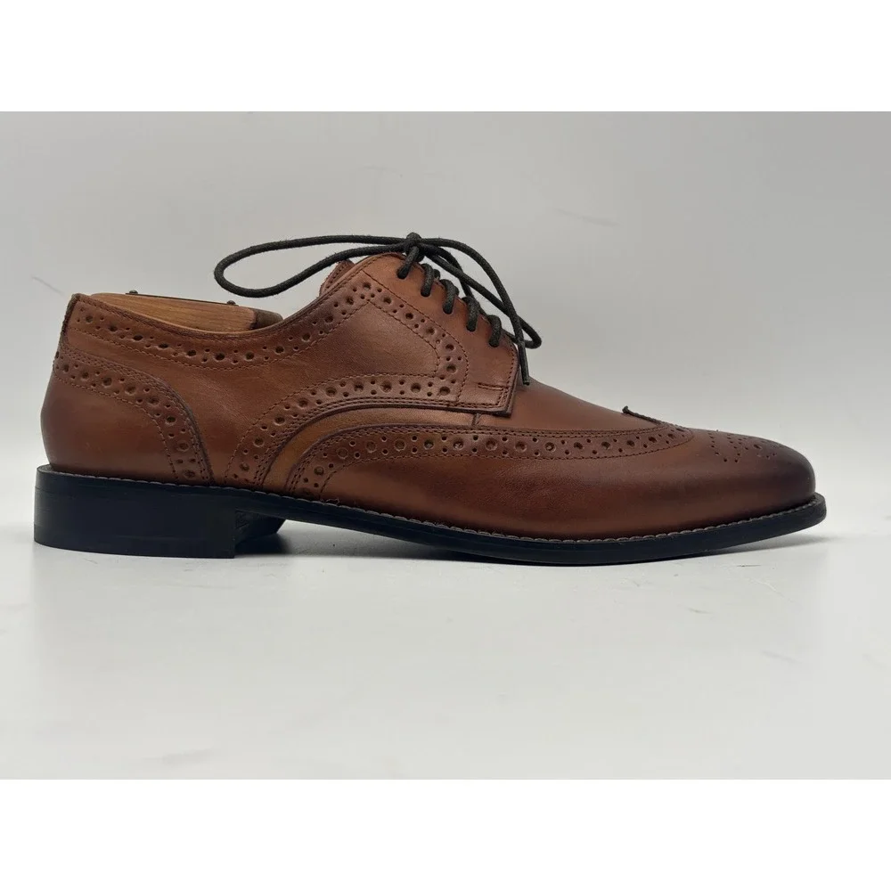 Nunn Bush Men's 9M Brown Leather Wingtip Brogue Comfort Gel Oxford Dress Shoes